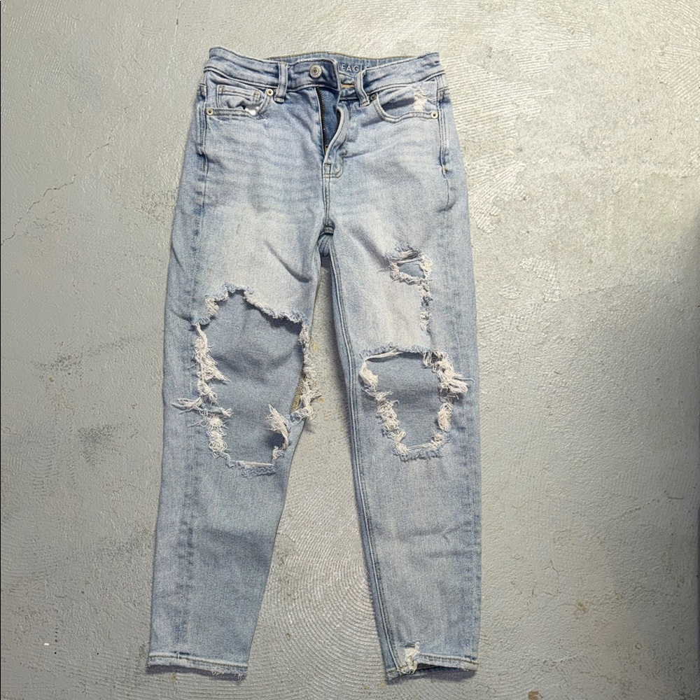 American Eagle Outfitters Light Blue Distressed Skinny Jeans